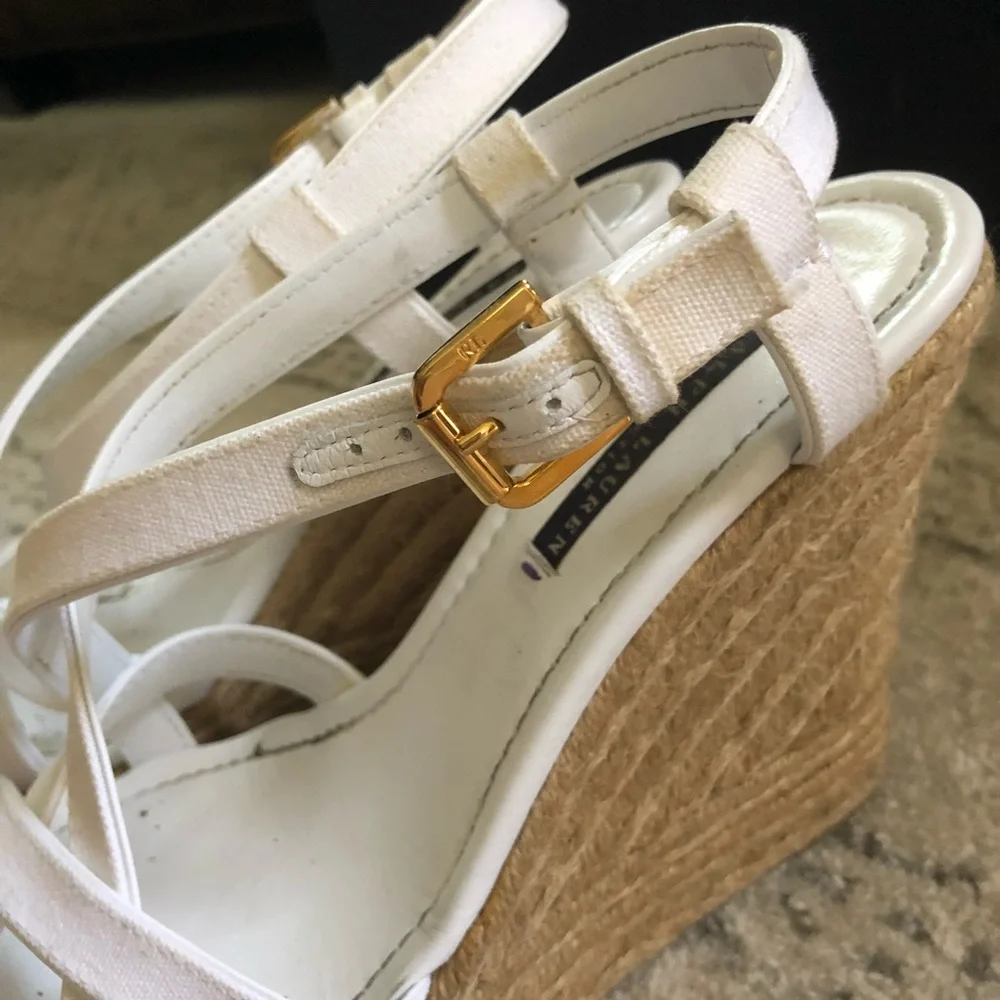 Ralph Lauren White Wedges